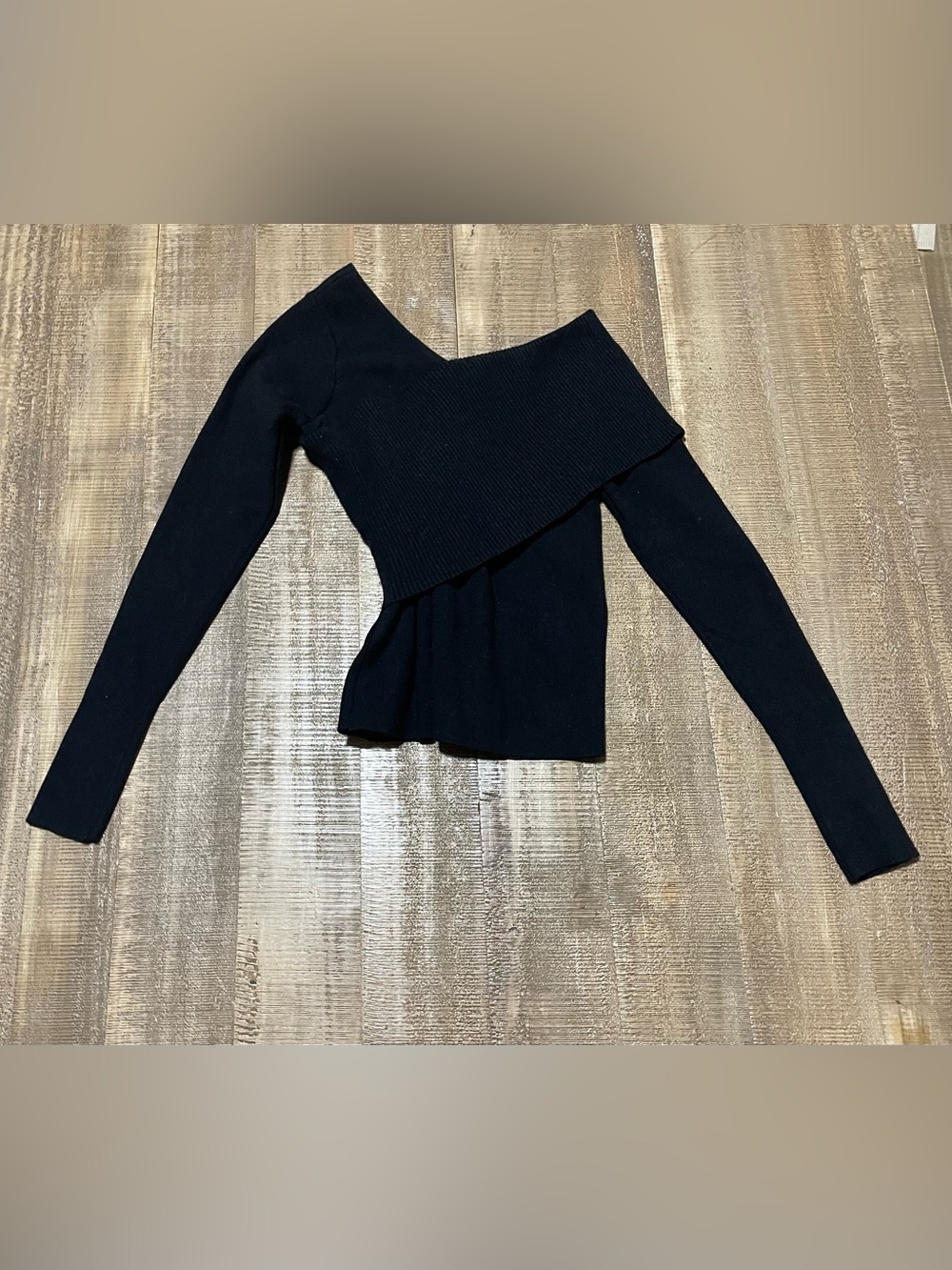 Asymmetric Off-Shoulder Black Women's Top